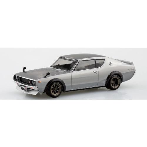 Aoshima Bunka Kyozai 1/32 Scale The Snap Kit Series Nissan C110 Skyline GT-R Custom (Silver) Pre-Colored Plastic Model Kit No. 18-SP1