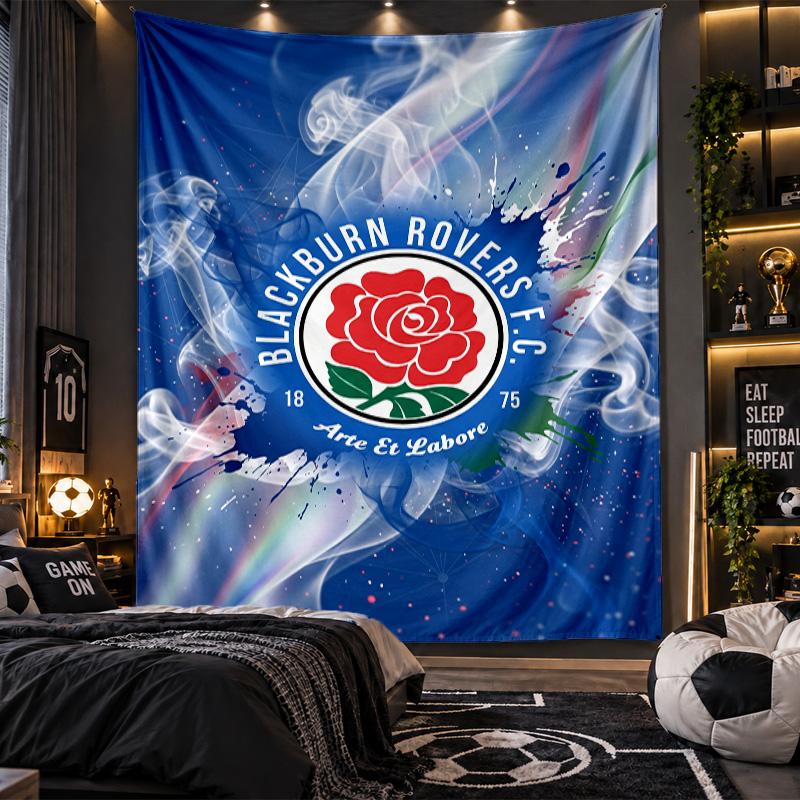Wall Hanging Tapestry Blackburn Rovers Football Print Cloth for Living Room Bedroom Home Decor