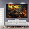 2D Time Machine DeLorean Backdrop, "Back to the Future" Themed Outdoor Banner