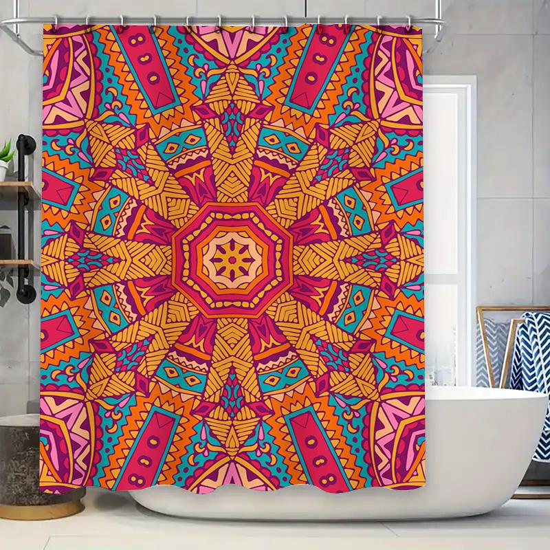 

Plaid Shower Curtain Purple Black White Bathroom Decor Waterproof Fabric Bath Mat Liner Home Accessories Pink/Black White 39x72 90x180cm