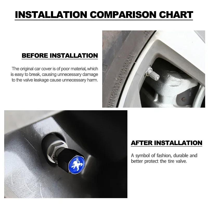 Klíčenka na auto Víčko ventilku pneumatiky Styling auta Pro Peugeot 107 106 205 4008 301 206 307 308 3008 207 208 407 508 5008 2008 Příslušenství