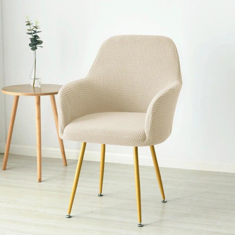 Polar Fleece Fabric Armchair Cover Elastic High Sloping Chair Covers Washable Dining Chair Seat Slipcover Home Hotel Solid Color