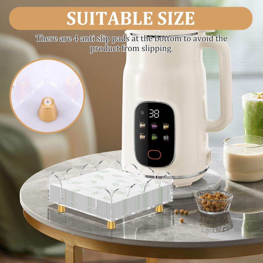 Acrylic Napkin Holder Rectangle Transparent Hand Towel Holder Multi Purpose Cocktail Napkins Storage Rack for Kitchen Bathroom