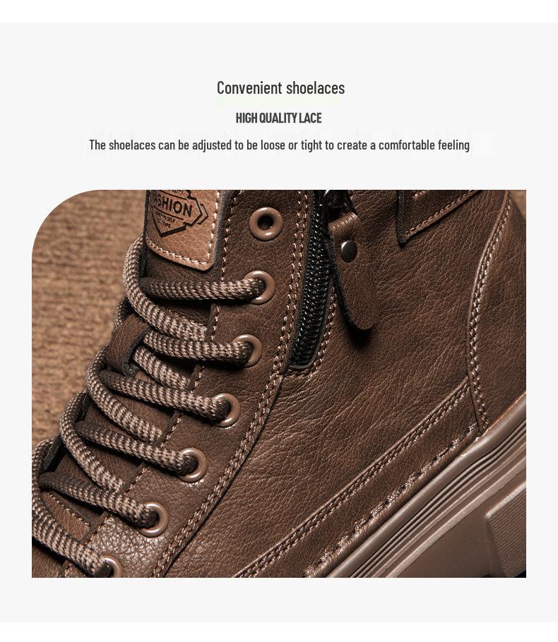 Men's Retro High-Top Work Boots: 2025 Autumn/Winter Thick-Soled Casual Martin Boots