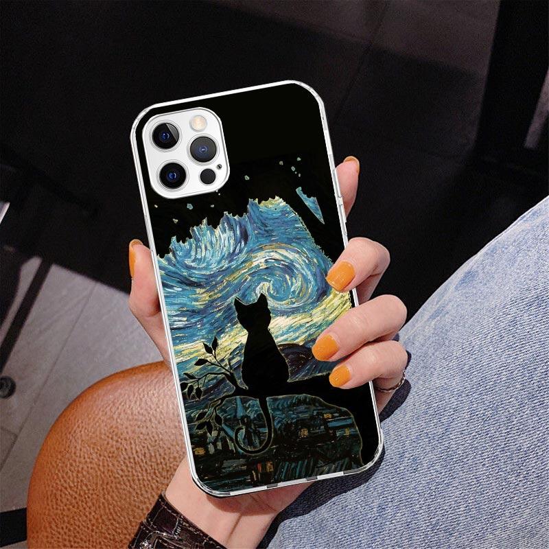 Black Cat Cartoon Cute Phone Case For iPhone 17 Air 16 Pro Max 16E 15 + 14 Plus 11 12 13 Mini 7 8 SE Gift Print Cover Fundas 17