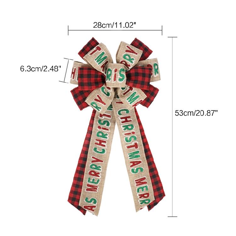 Große Schleife für die Weihnachtsbaumspitze, Outdoor-Feen-Satin, mehrfarbig, Neujahrsartikel