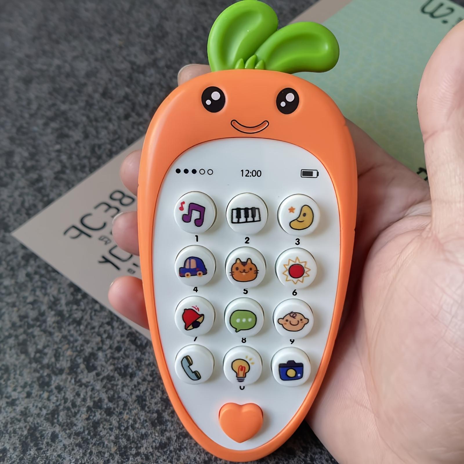

Musical Carrot Toy Phone Early Learning Educational Device with Built-in Lights and Songs Interactive Toddler Phone Developmental Toy for Kids One Size оранжевый