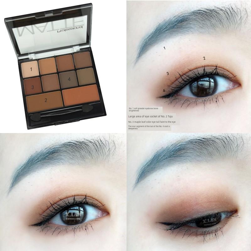 Latin Dance Eye Shadow White Smoked Stage Makeup Makeup Professional Matte Pure Black Earth Color Daily Makeup Dark Plate