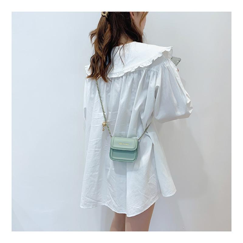 Mini Faux Leather Chain Shoulder Bag for Women, Small Square Phone Crossbody Purse, Compact Fashion Handbag