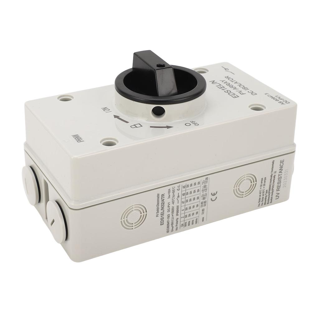 PV DC Isolator Switch 32A IP66 Waterproof Flame Retardant Photovoltaic Quick Disconnect Switch 1000V