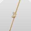 Gold Color Butterfly Zircon Charm Bracelet for Women Copper Vintage Elegant Jewelry