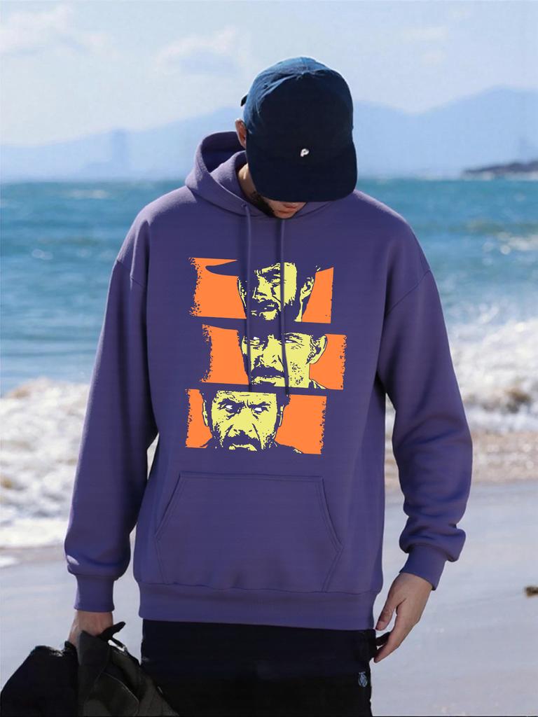 Three Golden Men Printing Man Hoody Multicolor Pocket Hoodies Casual Fleece Hoodie Unisex Comfortable Hip Hop Male Pullovers