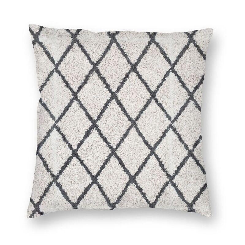 Abstract Gray Red Swirls Modern Pillow Cover Home Decorative Geometric Pattern Car Cushion Triangles Black White And Yellow