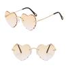 Love Heart Thin Metal Frame SunGlasses for Women Eyewear Heart-Shaped Sunglasses Heart Sunglasses