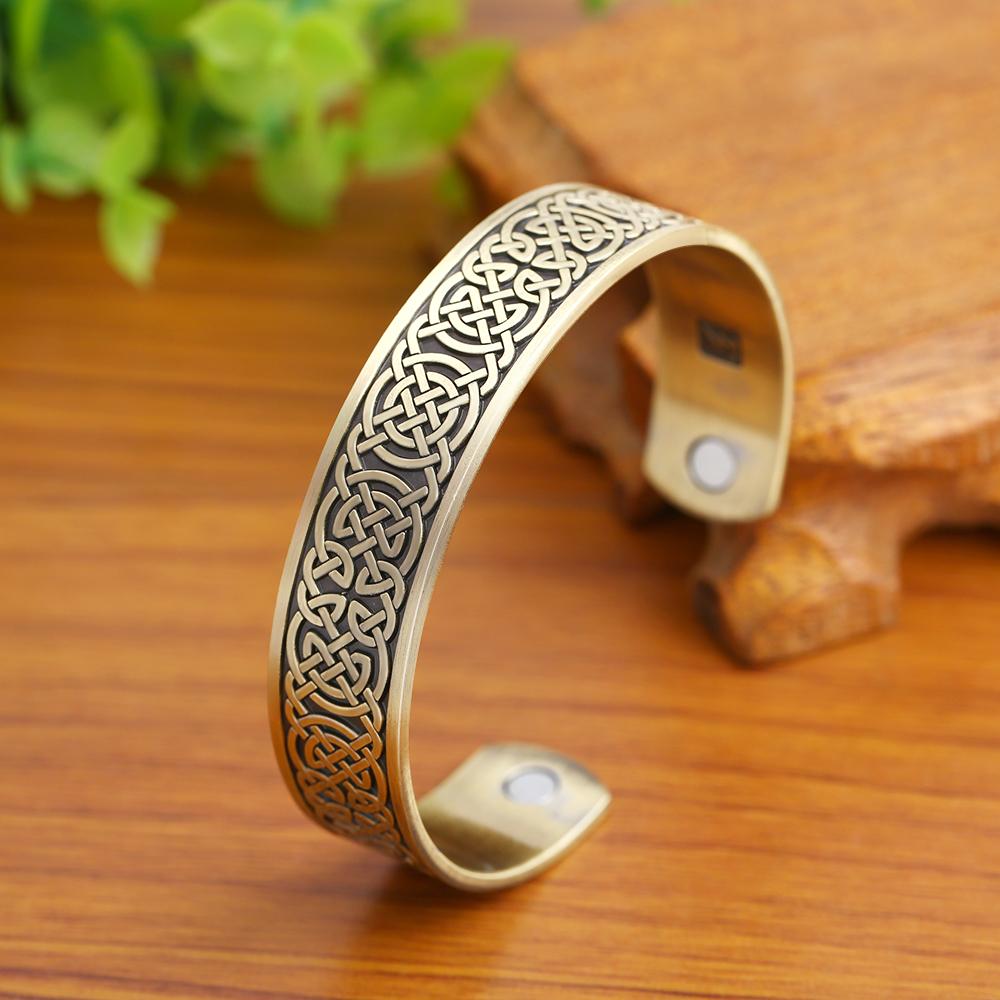 Talisman Gesundheitsarmbänder Lebensbaum Glücksknoten Runen Dreifaltigkeit Magnetische Armspangen Damen Herren Verstellbares Armband