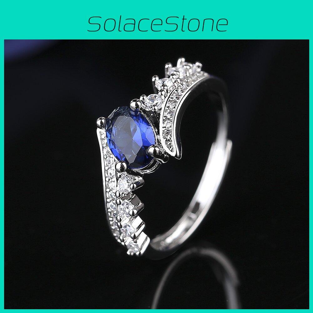 Stunning Blue Geometric Ring Crafted With Copper For Elegant Fashion Statement