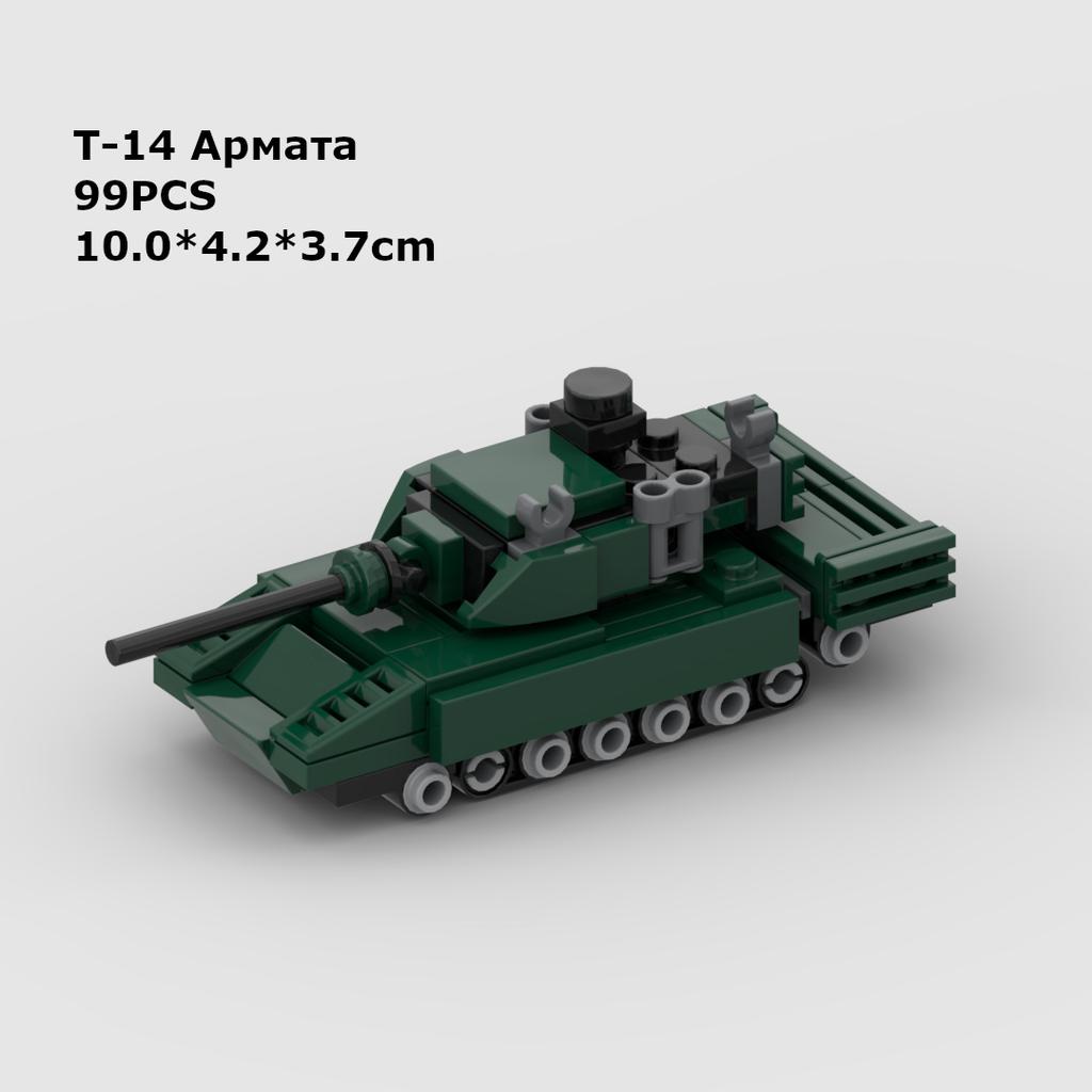 Klocki MOC Model Czołgu Seria Wojskowa T-14 II Wojna Światowa Maus Ciężki Czołg ASU-57 Zabawka do Składania dla Chłopców Prezent