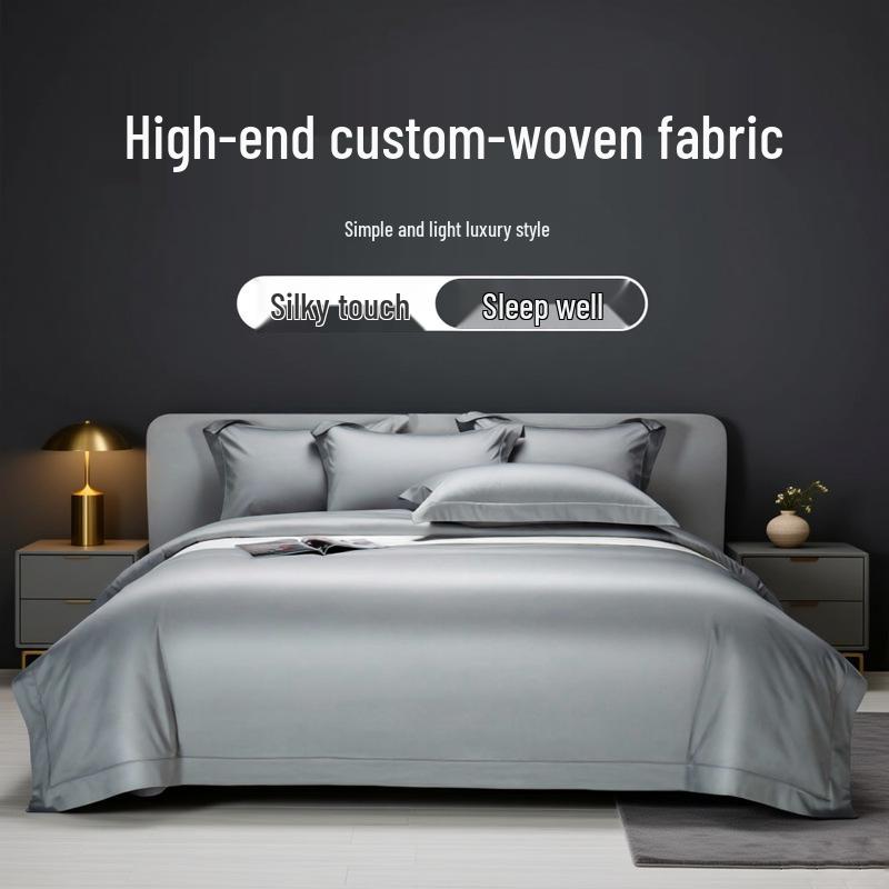 2025 High-End Long-Staple Cotton 160 Bed Sheet 4-Piece Set - Pure Cotton Duvet Cover & Fitted Sheet