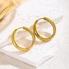 Elegant 18K Gold European American Stainless Steel Hoop Earrings