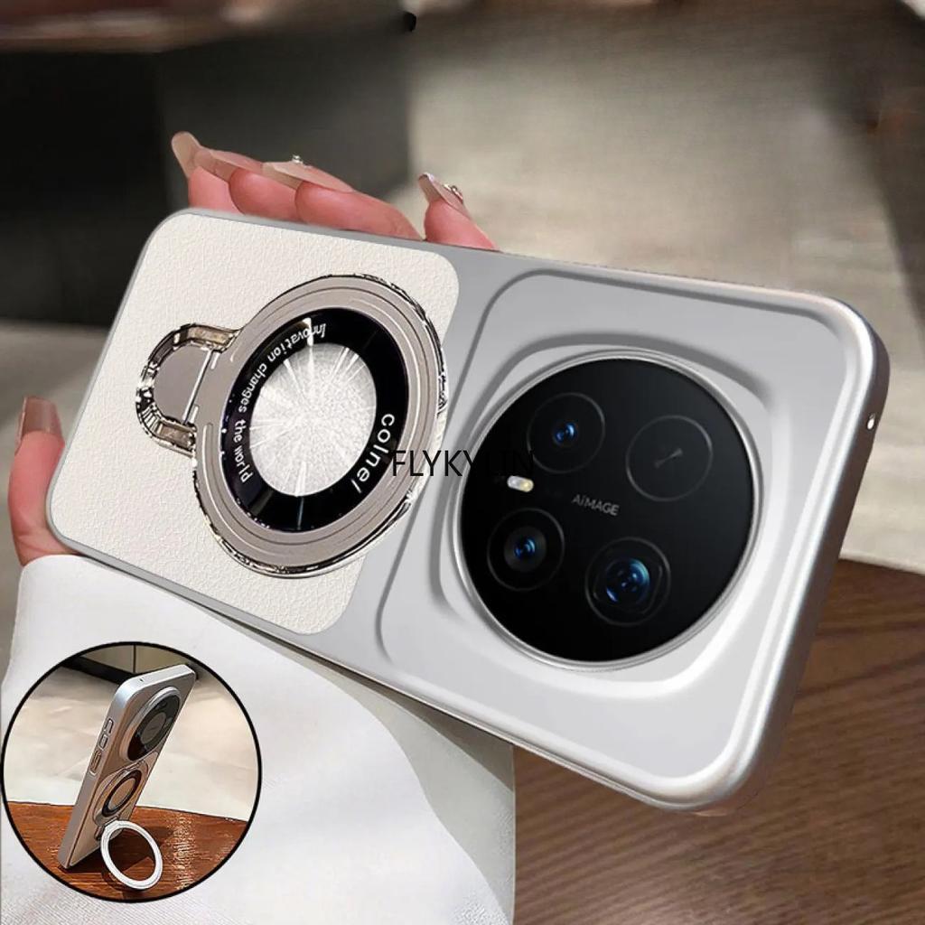 Magnetic Stand Bracket Phone Case For Honor X9D X9C X6A X6B X6C X7D X8A X8B X8D X5B X5C Candy PU Lambskin Leather Frosted Cover