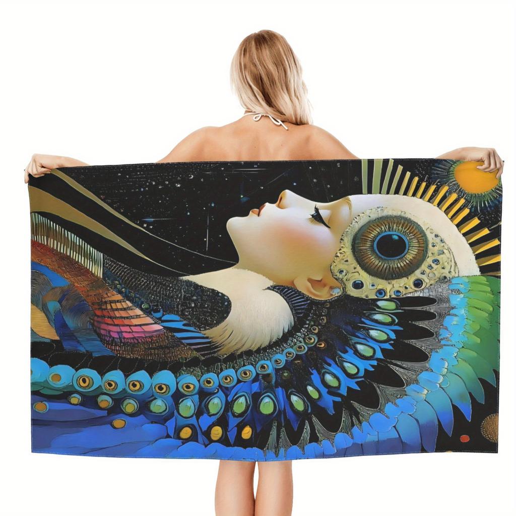 Fascinating Peacock Feather Art Bath Towel - Soft, Ultra Absorbent, Unique Design for Home Decor & Ideal Gift Choice
