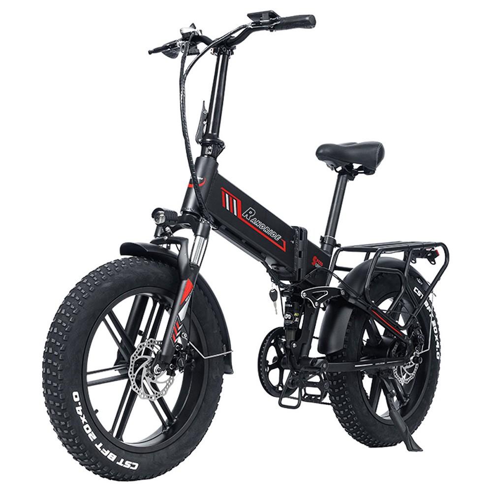 

Електричний велосипед RANDRIDE YX20, 1000 Вт, двигун, 45 км/год, максимальна швидкість, 48 В, 17 Ач з акумулятором, 80-90 км, максимальний діапазон 20*4,0 дюймів, одноколесне навантаження 150 кг