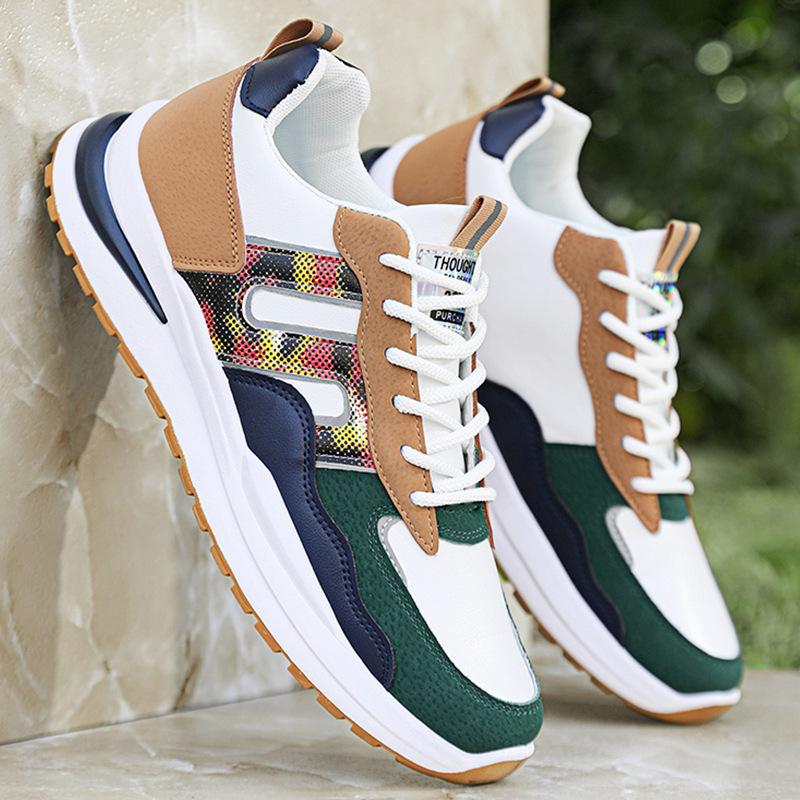 Men's shoes spring and summer sports shoes men's 2026 new leather waterproof and non-slip black casual shoes men's running dad shoes
