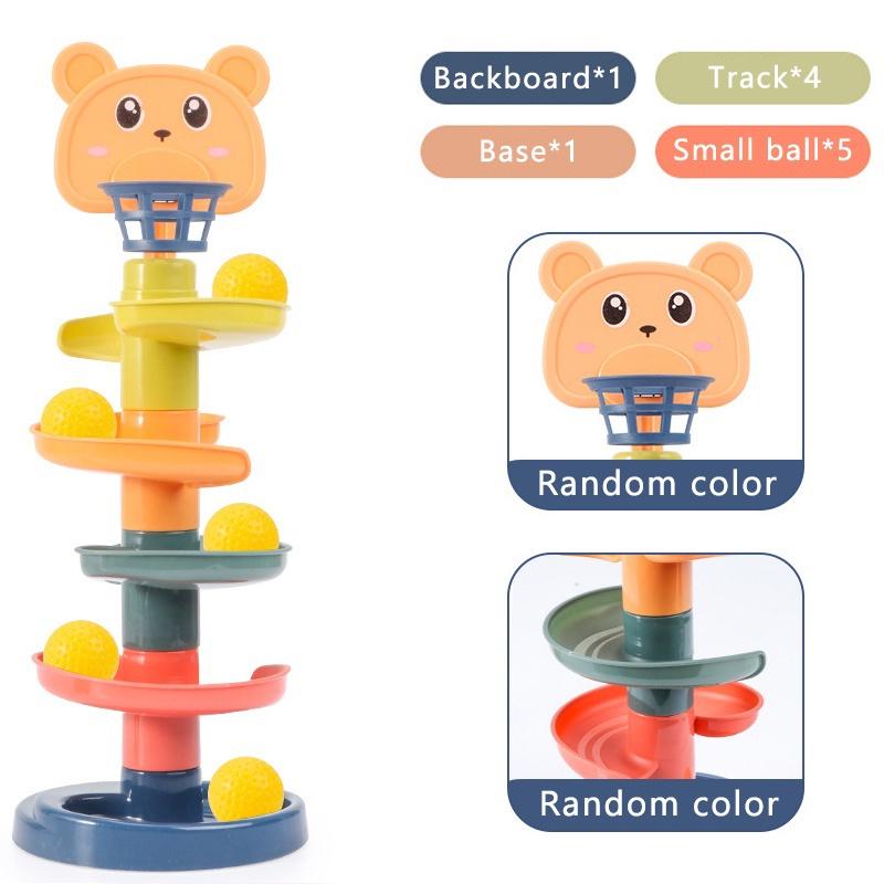 Rainbow Stacking Tower 3/5/7 Level Toy With Balls For Babies And Toddlers