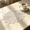 Dustproof Covers for Furniture White Lace Doily Elegant Retro Placemat Embroidered Table Decorative Weddings Mat Rectangular Round Oval Doilies