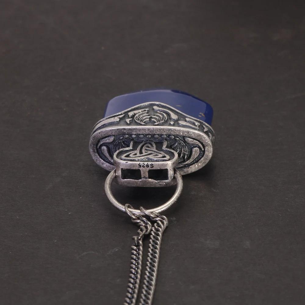 The Vampire Originals Diaries Mikaelson Pendant Necklace 925 Silver with Natural Lapis Freya's Talisman Inspired Charm