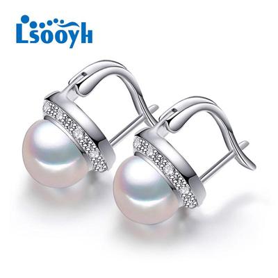 8-9mm Natural Freshwater Pearl Earrings Silver Color Fashion Cilp Earrings For Women