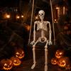 Festival Window Hanging Halloween Swinging Skeleton Decoration, 35" Large Spooky with Indoor Outdoor Party Ornament Wooden Swing for Yard, Garden,