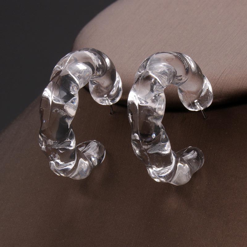 Transparente Acryl-Creolen im koreanischen Stil für Braut- und Alltagsmode