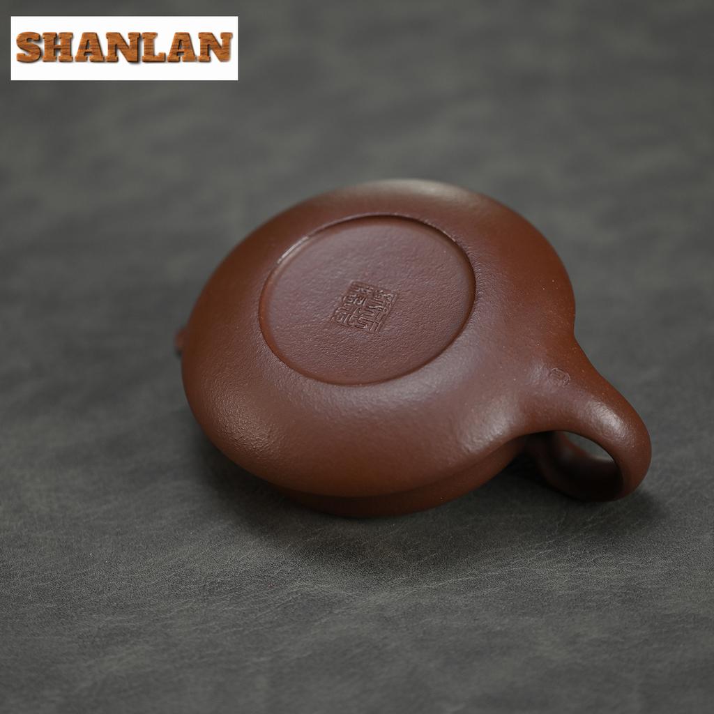 200ml Yixing Purple Clay Teapots Handmade Curve Pot Raw Ore Di Cao Qing Mud Kettle With Strainer Zisha Tea Set Drinkware Craft