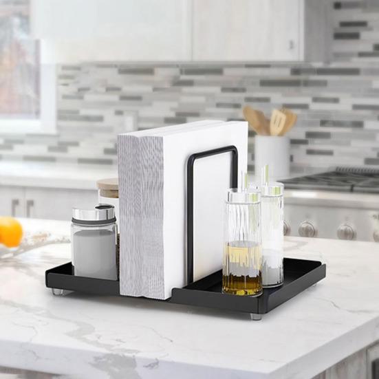 Metal Napkin Holder Black Napkin Storage Dispenser Easy To Clean Napkin Stand Kitchen Dinner Table Picnic Decor