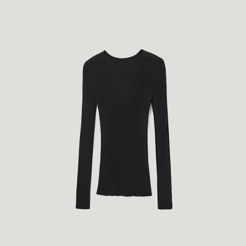 OVV Women's Washable Wool V-Neck Knit Sweater