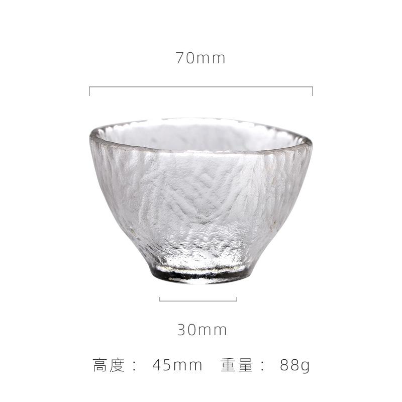 Japanischer hitzebeständiger Glas-Teetasse Kreativ Mini Gehämmert Goldrand Kung Fu Teeschale Teetassen Haushalt Wasserbecher