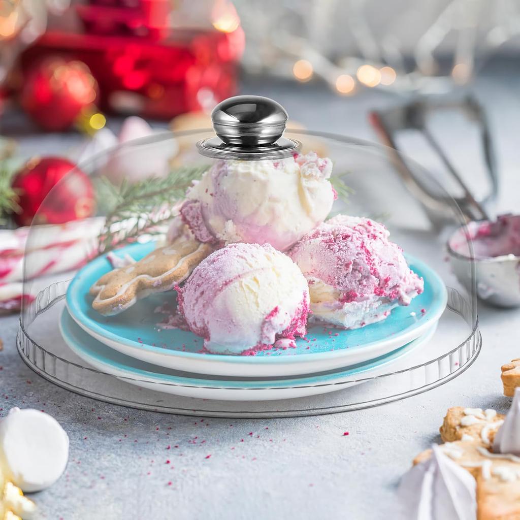 Clear Cake Dome Cover: Cake Stand Cover Food Plate Lid Clear Cloche Bell Cover Cake Dome Round Display Cake Plate Serving Platter Punch Bowl Food