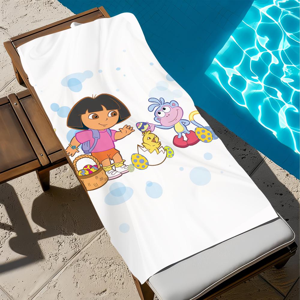 CUTE D-Dora Animation E-Explorer Towel Beach Quick Dry Soft Pool Towels Gift for Travel Gym Shower Camping Sports