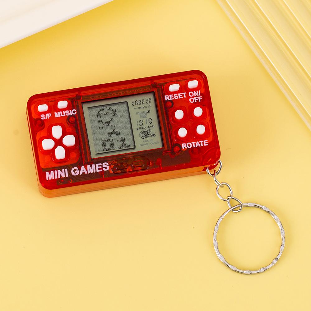 Mini Transparent Tetris Game Keychain - Classic Nostalgic Toy for Students