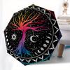 """Kolorowa Mandala Drzewa Życia" Parasol, Przenośny Kompaktowy Parasol 3-składany dla Mężczyzn i Kobiet, S68"""