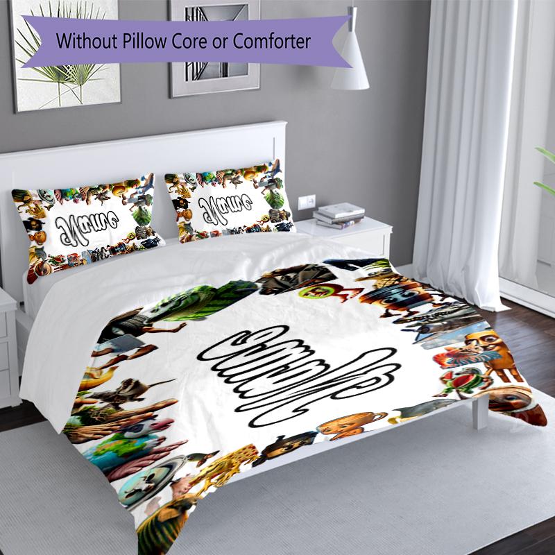 Set di 3 pezzi con Nome Personalizzato Animale Brainrot Italiano, Include 1 Copripiumino e 2 Federe, Arredo Camera da Letto per Tutte le Stagioni