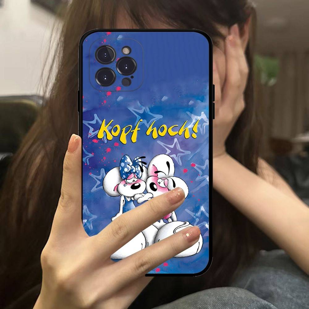 

Cartoon D-Diddl Black Soft Phone Case For IPhone 16 15 14 13 11 12 17 Pro Max Mini Plus iPhone 15pro max