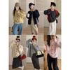 Womens Cute Heart Button Knit Cardigan Loose Fit Round Neck Sweater Fall Winter