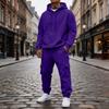 Men's 2 Piece Casual Outfit Set with Sweatshirt and Elastic Waist Cargo Jogger Pants for Outdoor Sports