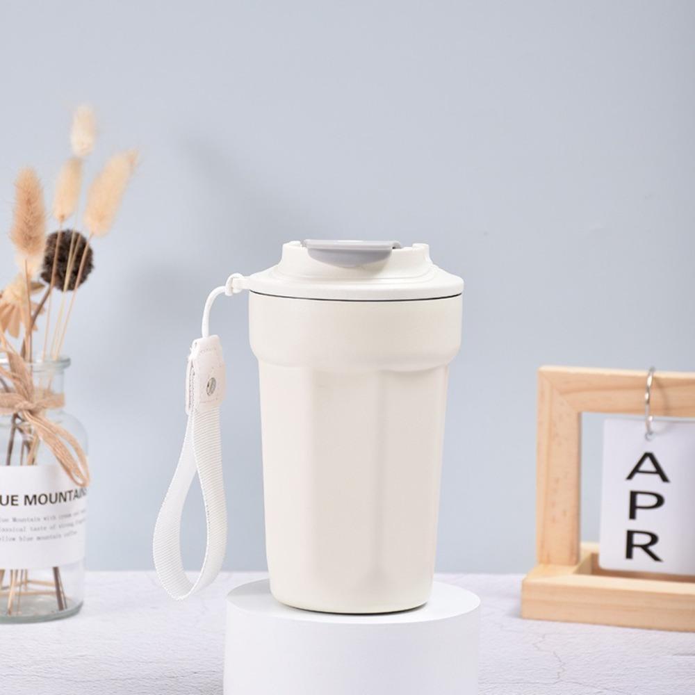 with Lid Eight-Angle Coffee Cup Stainless Steel Sports Cup Vacuum Insulated Cup  for Home Work