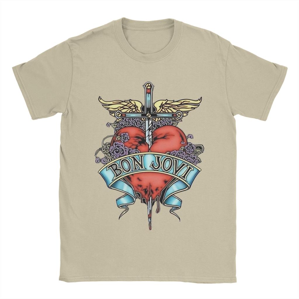Men's Bon Jovi jon bon jovi  T Shirt  Cotton Tops Novelty Short Sleeve Round Collar Tee Shirt 6XL T-Shirt