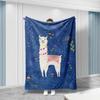 1pc Cozy Alpaca-Themed Flannel Blanket - Soft & Breathable  Polyester, Vibrant Digital Print with Llamas & Floral Desig