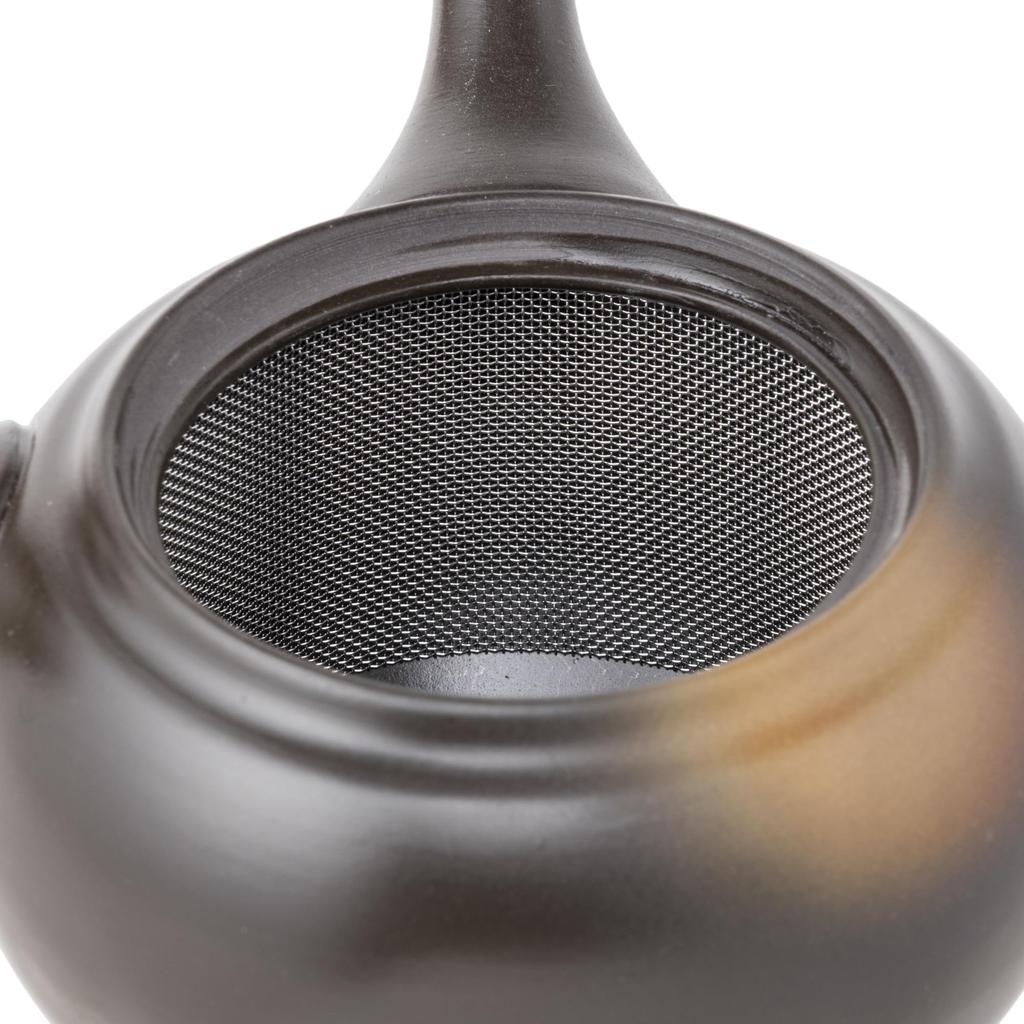 with a mesh for roasted green and brown rice Made in tk008 Tokoname-yaki teapot, Takeharu, Mustard-Blown, 320ml, sash, deep-steamed tea, tea, tea.