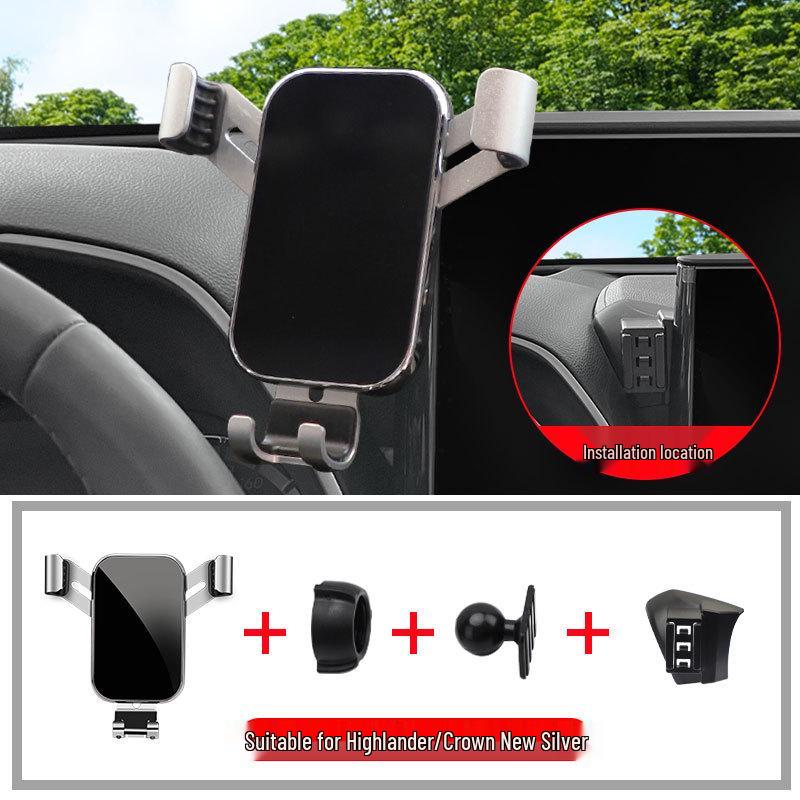 Wireless Charging Phone Holder for 22 Highlander/Crown Land Cruiser Models
